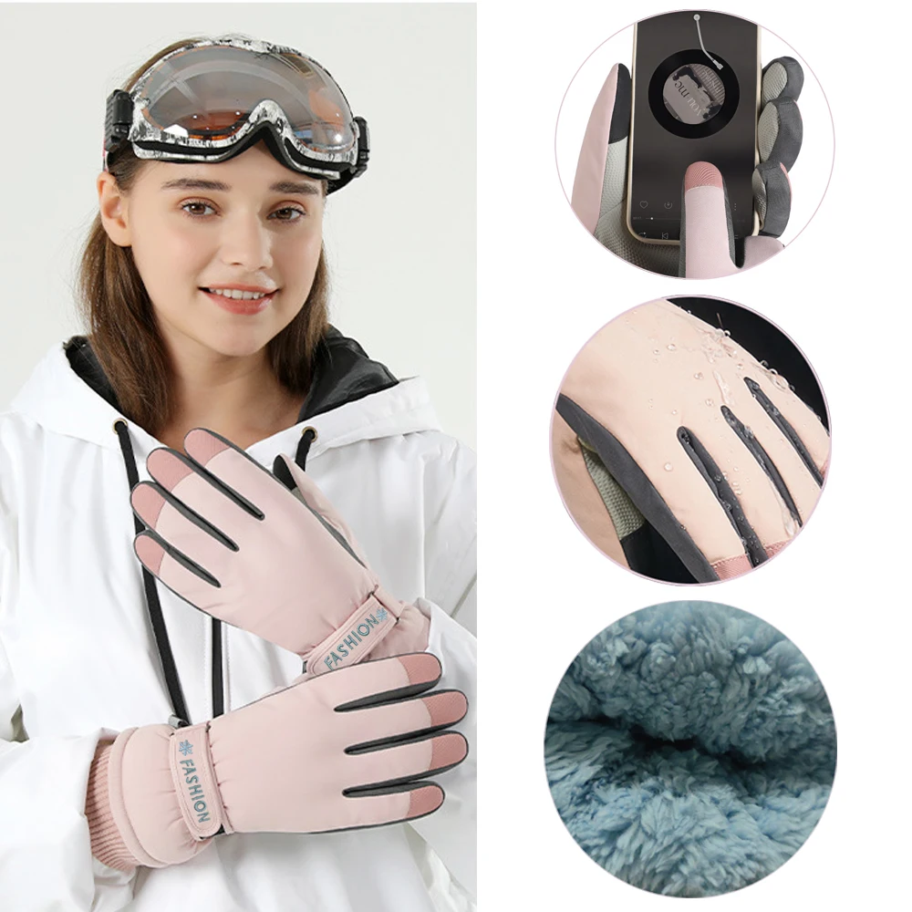 1 Paar Ski handschuhe wasserdicht und wind dicht verdickte warme Schnee handschuhe, Snowboard handschuhe, Touchscreen-Winter handschuhe