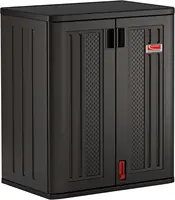 9 Cubic Ft. Heavy-Duty Resin Cabinet with 2 Shelves, Black 1