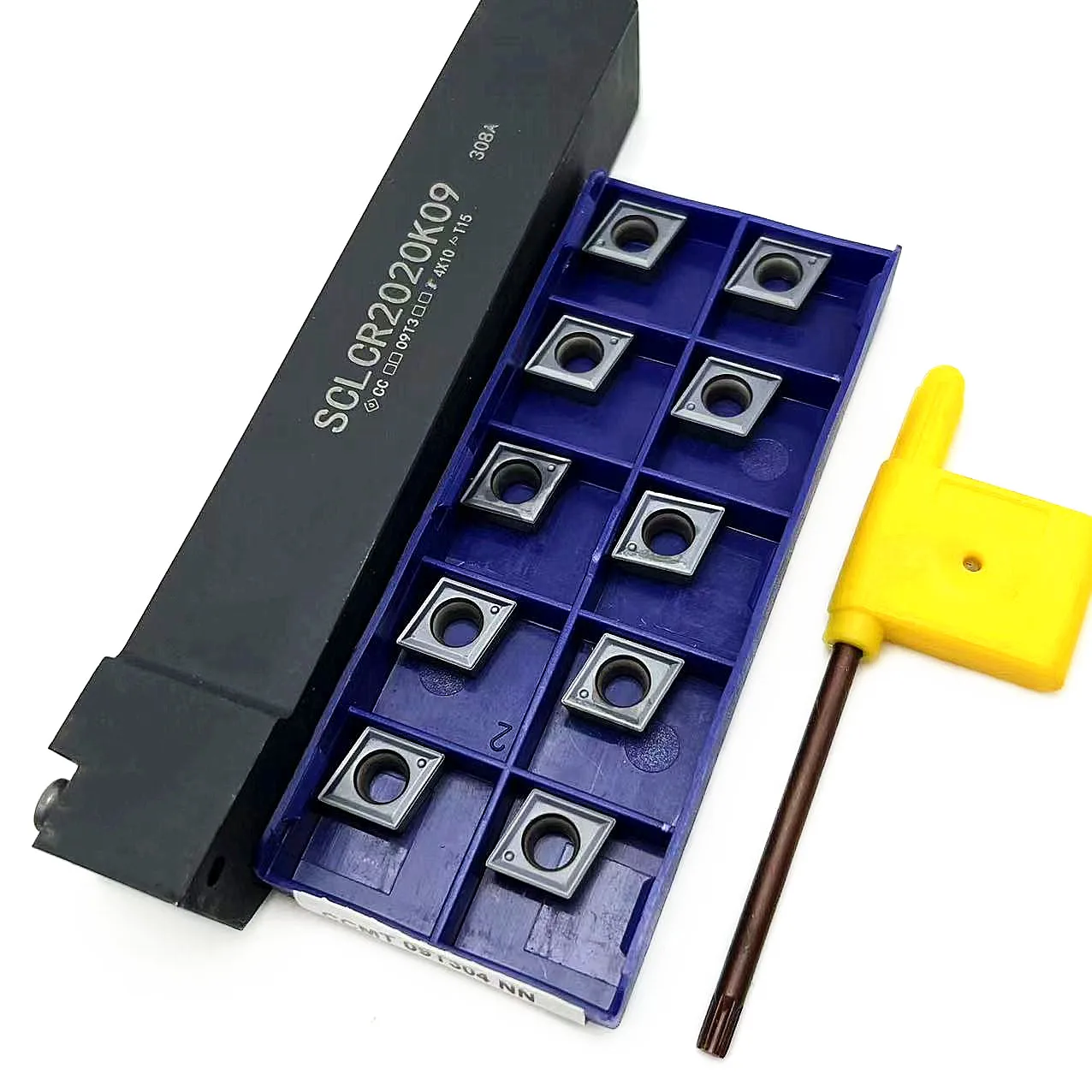 Porte-Outil Tour SCLCR1212H09 Avec 10 Inserts Carbure CCMT09T304 - 45 HRC
