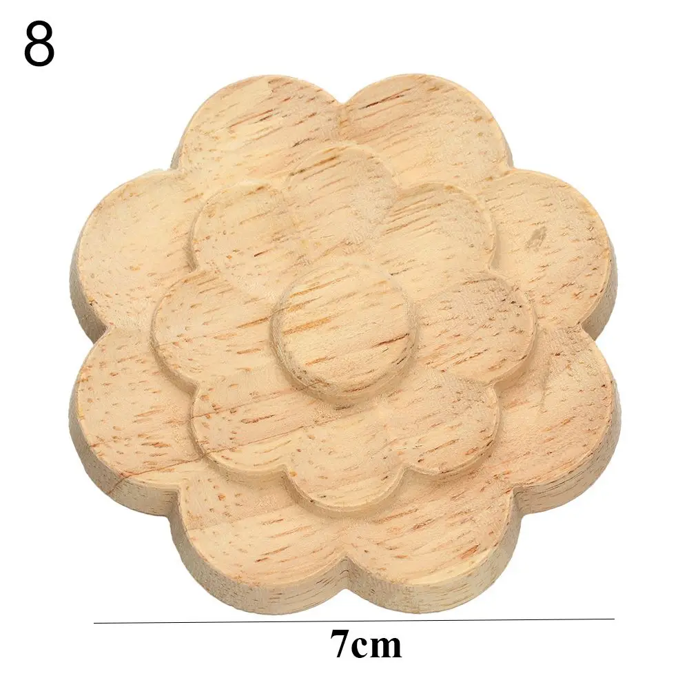 Natural Floral Carved Wooden Decorative Figurine Craft Frame and Corner Applique