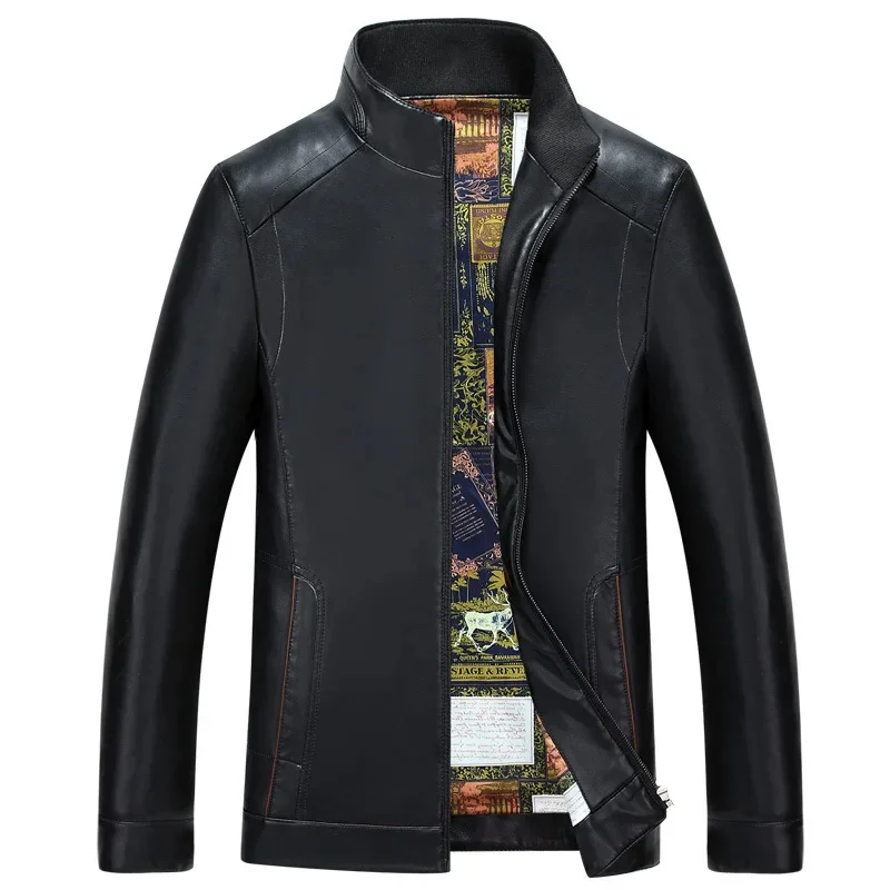 

Men's Leather Jacket Business PU Men Casual Standing Collar Clothes Autumn and Winter New In Outer Wears FCY4730