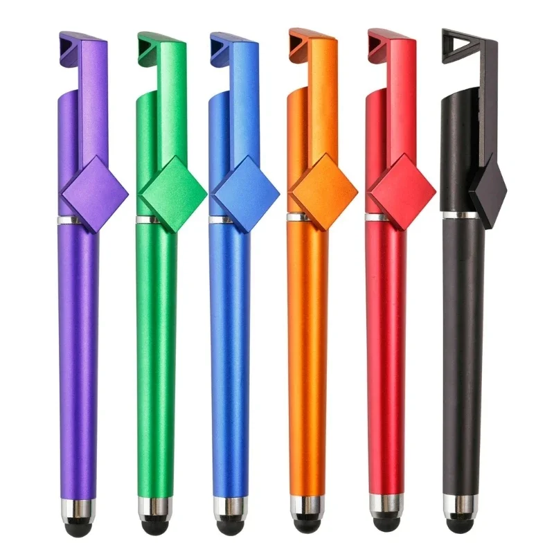 12Pcs Multifunctional 3 in 1 Phone Holder Pen Ballpoint Pen Touching Screen Stulys for Tablet Phone