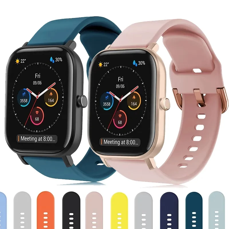 Silicone Sport Watch Band – 20mm/22mm Adjustable Replacement Strap