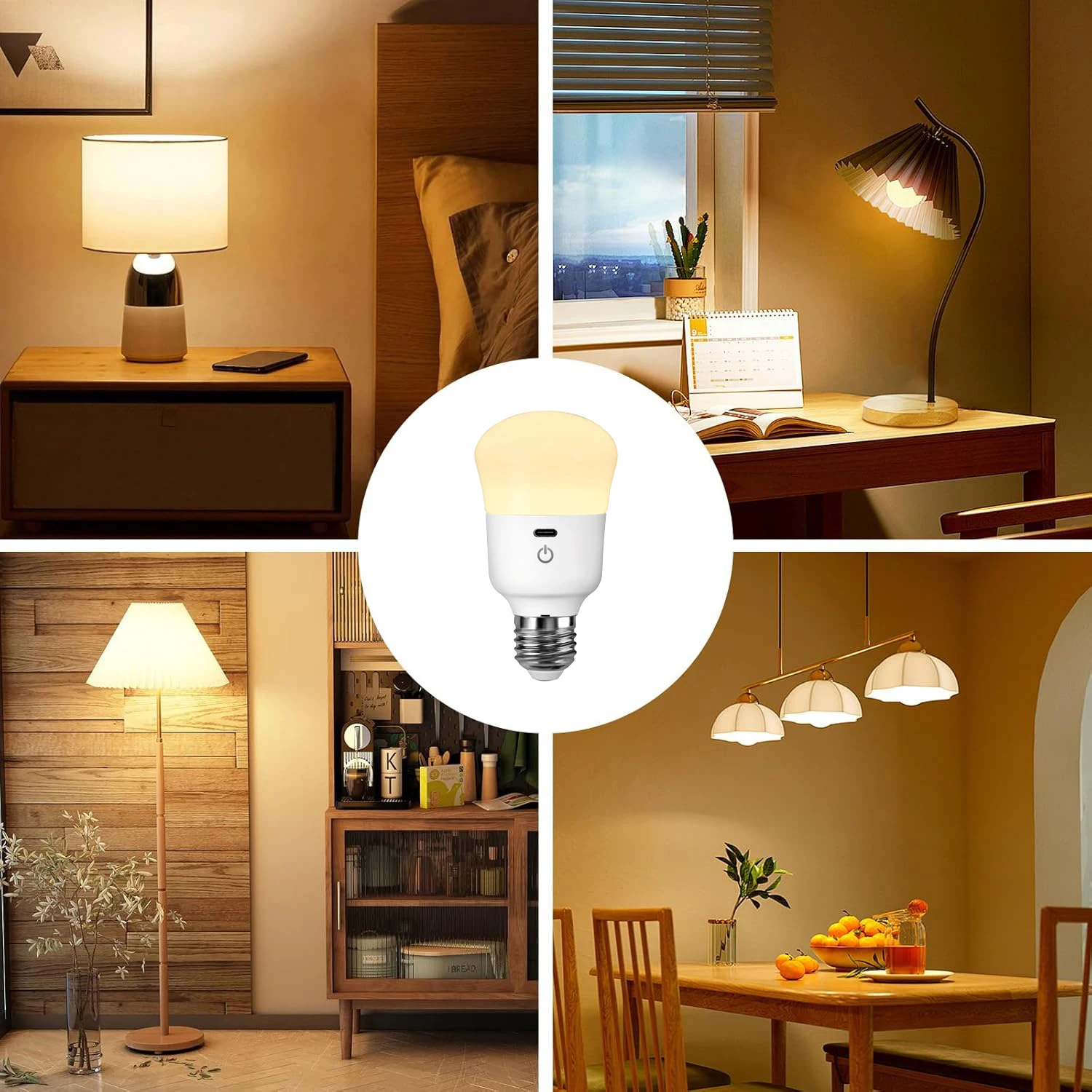 Rechargeable LED Light Bulb with Remote Control and Timer