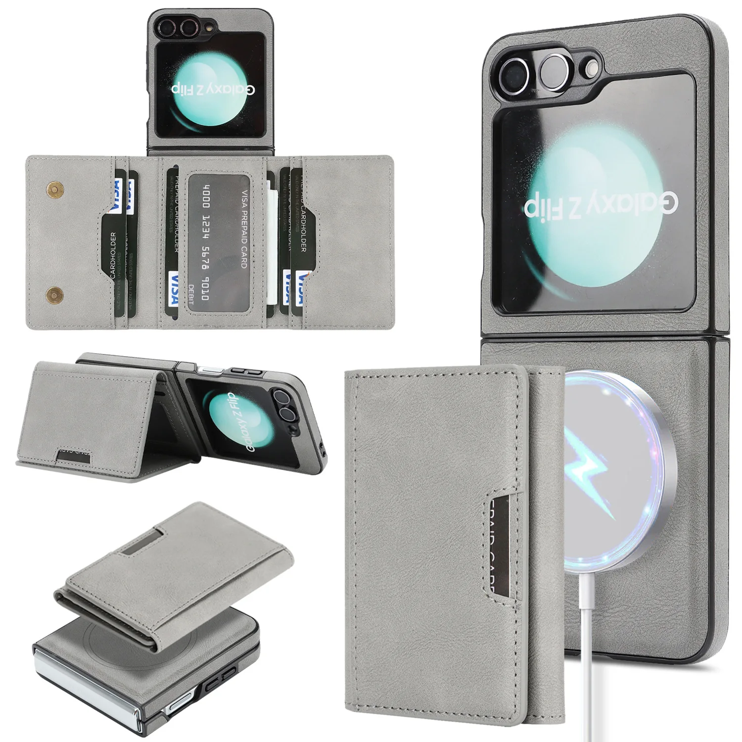 MagSafe Magnetic Card Holder with Wireless Charging and Inner Fabric Finish
