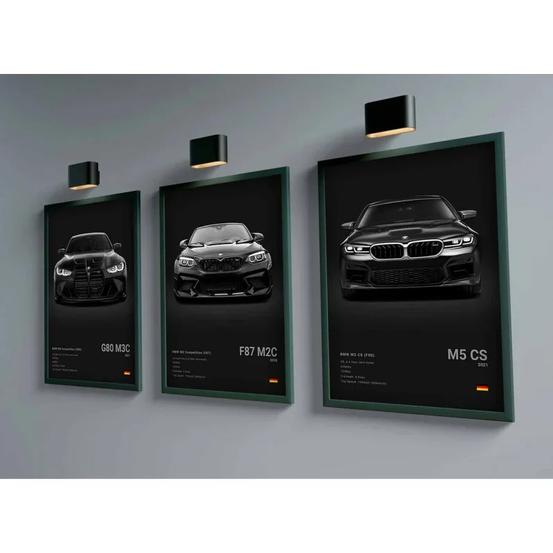 Black & White Supercar Canvas Print 5