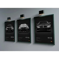 ⁦لوحات كانفاس جدارية باللونين الأبيض والأسود للسيارات الفاخرة والرياضية | Black and White Supercar Canvas Wall Art Poster⁩ - الصورة ⁦5⁩