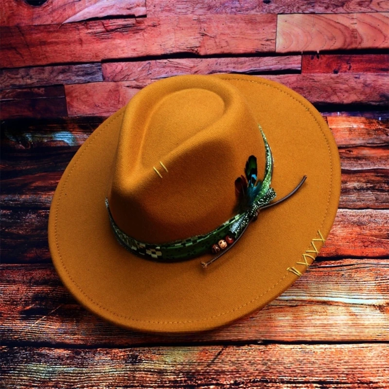 Fashion Fedoras Homburg Panama Hat Exotic Maillard for Women Men Photo Props Western for Men Women Unisex Wear Headwear