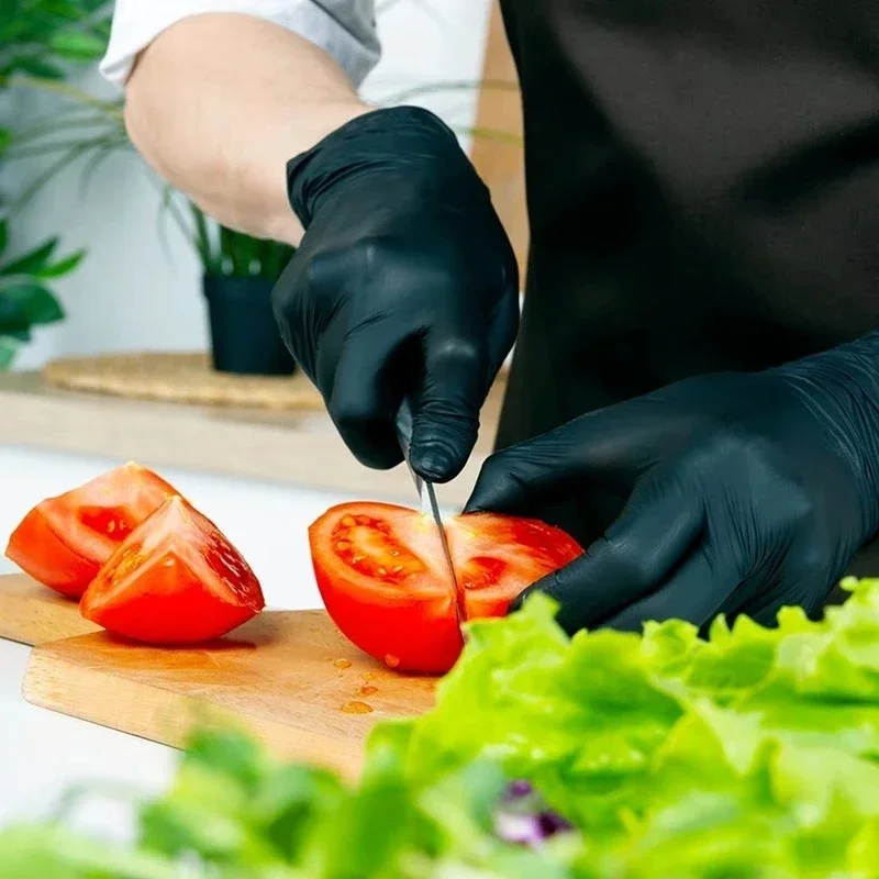 Disposable Black PVC Gloves Higher Elasticity Softer Anti-acid Alkali Glove for Food Processing Household Cleaning Beauty Salons disposable pvc gloves