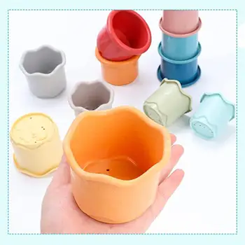 Stacking Cups Rabbits Multi-Colored Reusable Small Animals Puzzle Toys