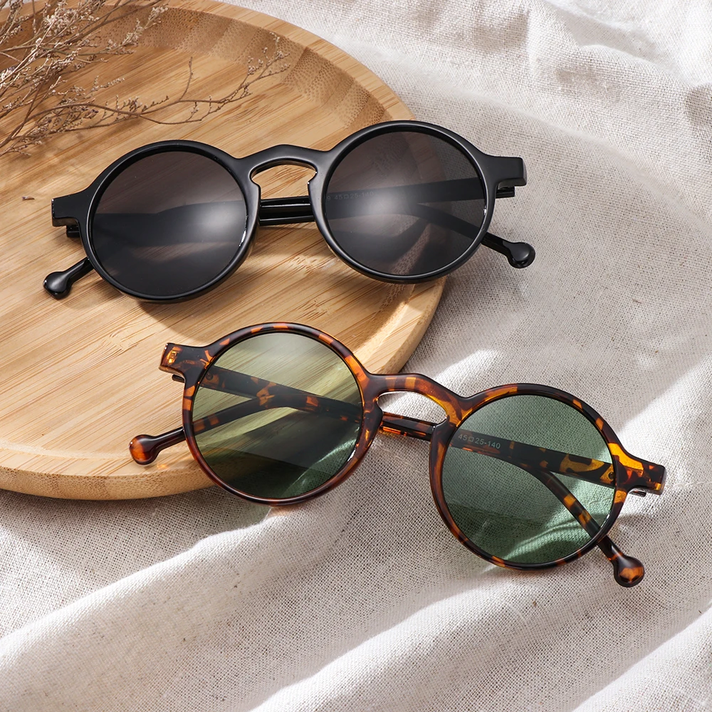 

Fashion Driving Brand Designer Small Frame Round Sunglasses for Women Eyewear Leopard Black Glasses Vintage Sun Glasses