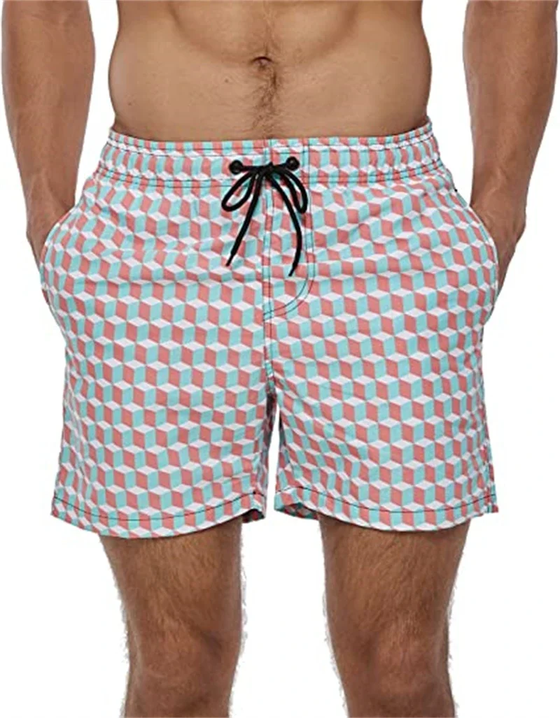 Men Summer Swimwear Beach Shorts For Men Digital Print Male Swimming Trunks Quick Dry Man Surf Board Shorts Beachwear 5