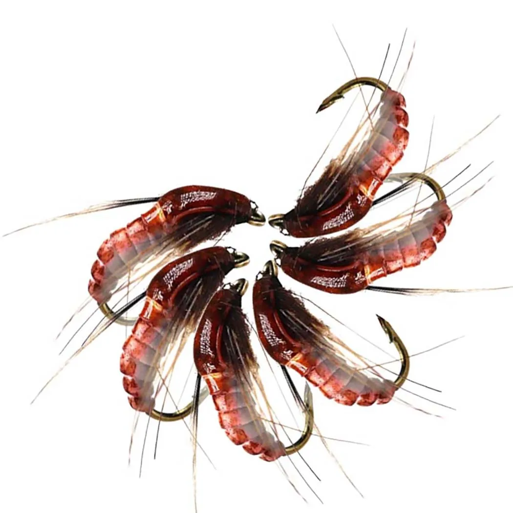 24 teile/schachtel Nymphe Scud Fliegen fischen Fliegen Insekten verschiedene Stile Lachs Forelle Fliegen fischen lockt Angeln – Detail 9