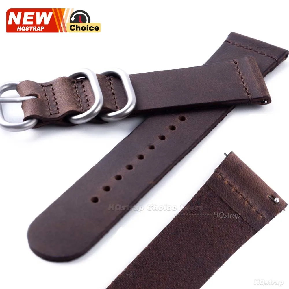 Universal Genuine Leather Quick Release Retro Watch Strap - Soft and Stylish Wristband