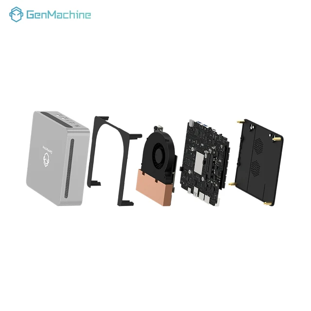 Genmachin AMD 7840HS MINI PC Windows 11 Ryzen LPDDR5 32GB 6400Mhz RAM WIFI6 BT5.2 Pc jeu bricolage ordinateur de jeu Ordenador 6