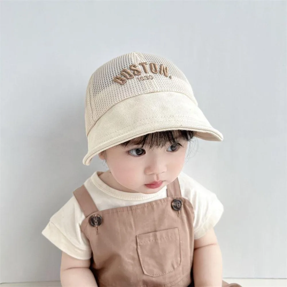Breathable Letter Baby Baseball Cap Mesh Hollow Children Sun Hat Peaked Hat Sunscreen Outdoor Peaked Hat Kids