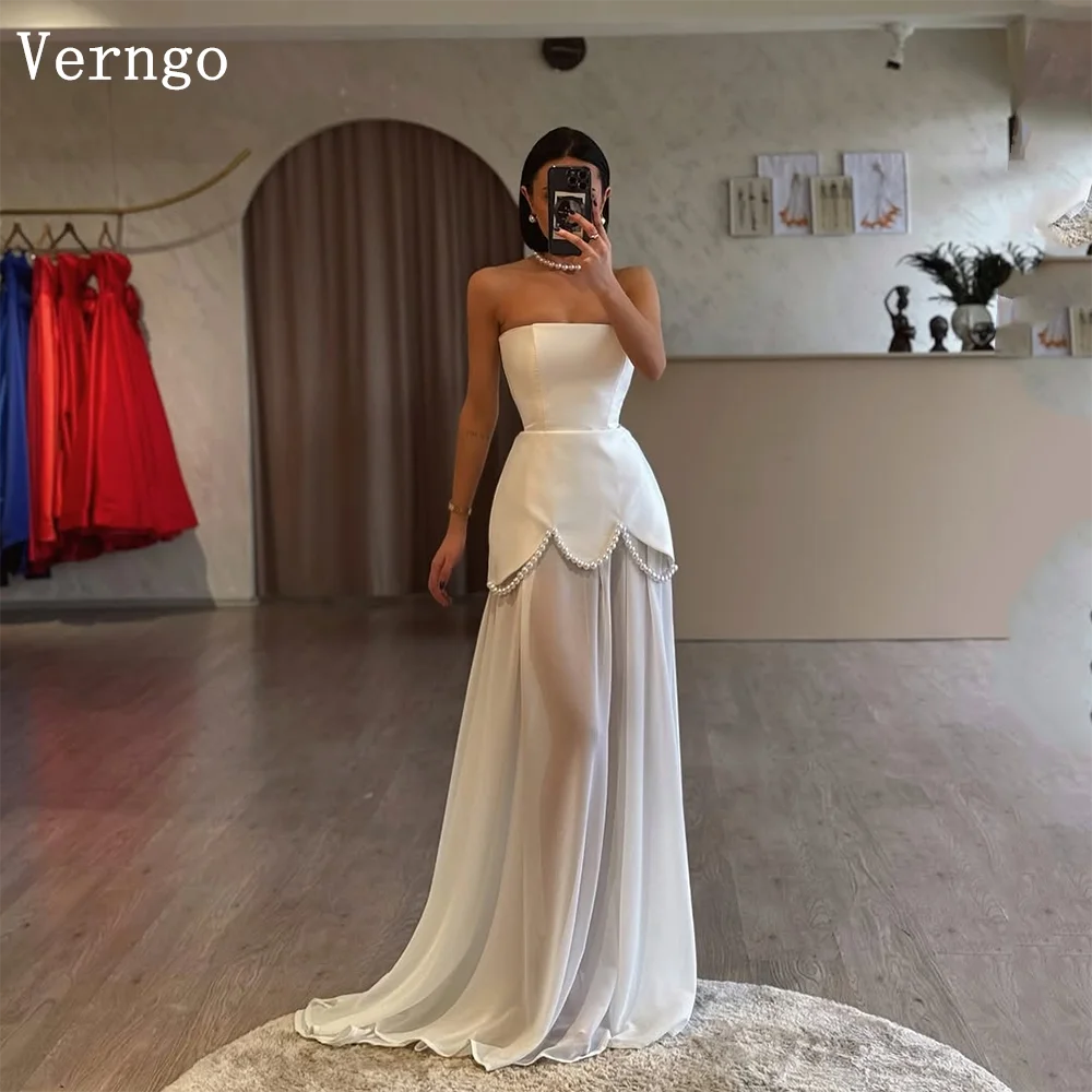 Verngo Elegant Crepe Evening Dress Pearls Strapless A Line Formal Occasion Dresses Women Long Slim Prom Gowns Customized - AliExpress 320 Verngo Elegant Crepe Evening Dress Pearls Strapless A Line Formal Occasion Dresses Women Long Slim Prom Gowns Customized - AliExpress 320