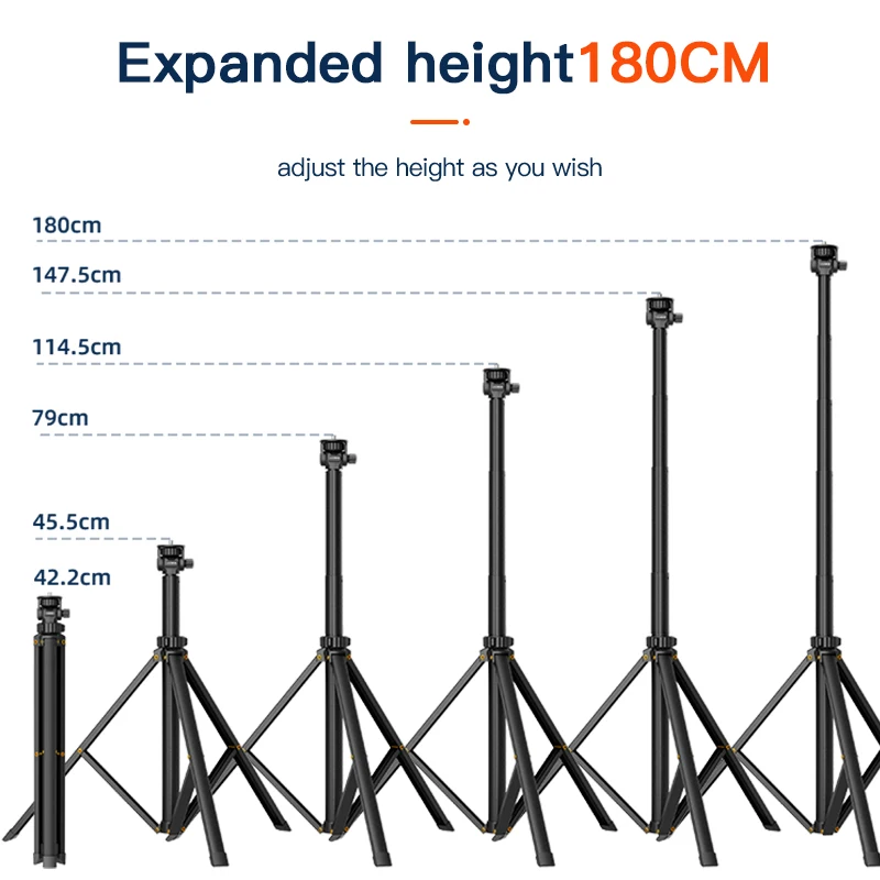 COMAN MT60 1.9M Extendable Photography Light Stand Adjustable With 1/4'' Screw Folding Studio Lighting Stand For Strobe Light