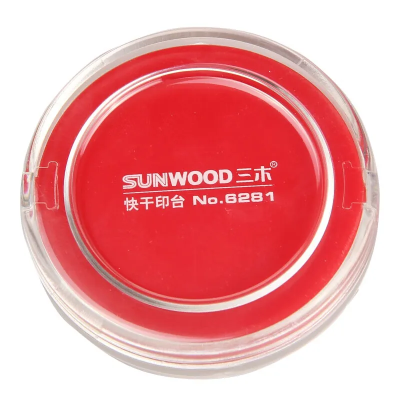 

Sunwood 6281 Round Quick-Dry Ink Pad Diameter 65mm Height 18mm Red
