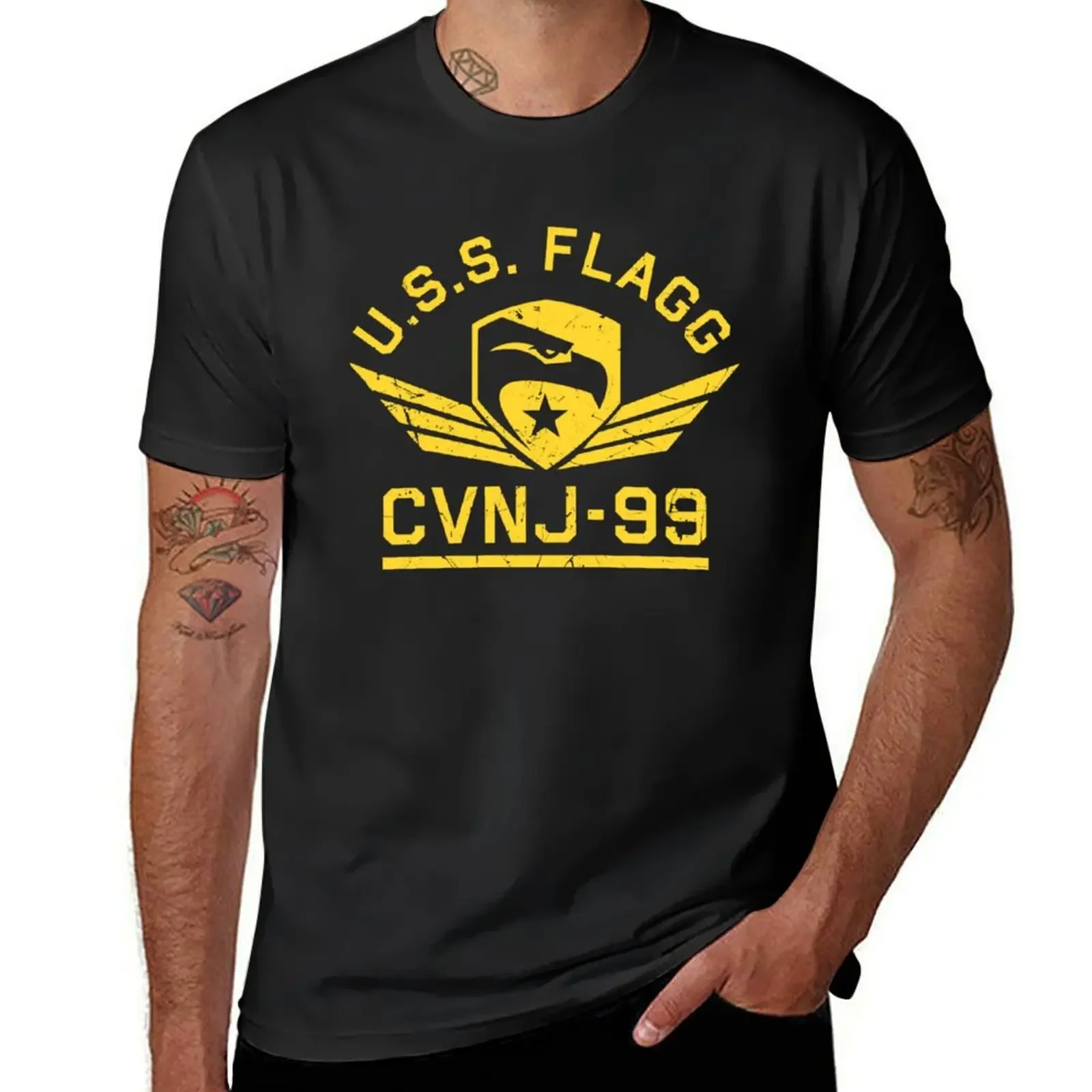 

USS Flagg Crewman T-shirt quick-drying blanks mens workout shirts
