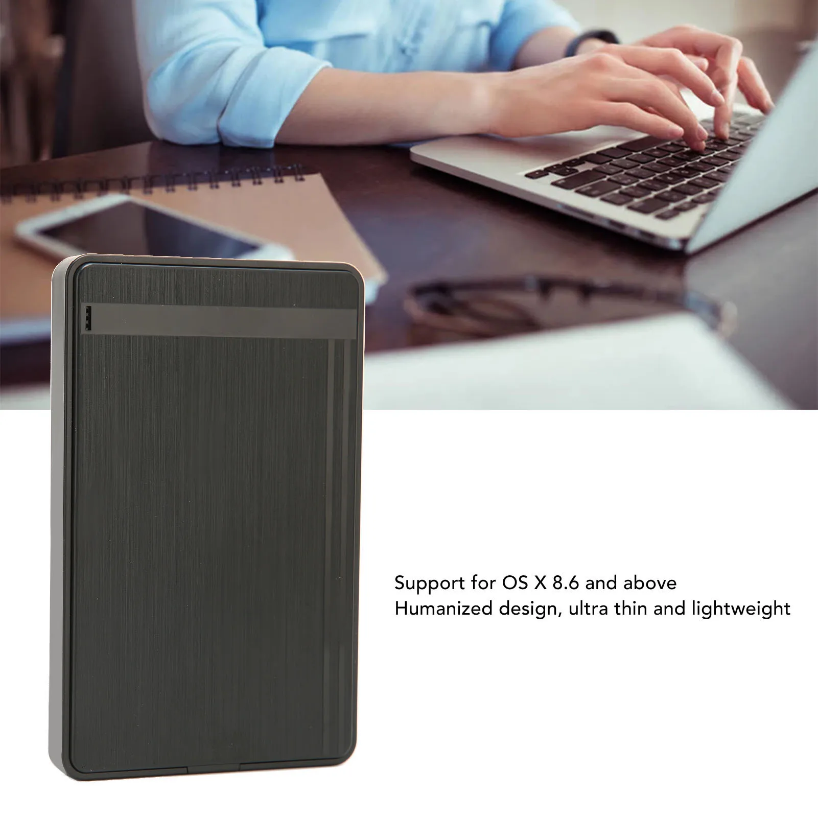 USB3.0 SSD 인클로저 5Gbps 2.5인치 초박형 경량 SATA SSD 인클로저 어댑터(노트북 컴퓨터용) WIN 7 for SE용