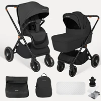 Système de poussette de voyage 4-en-1 BabyVoyage avec siège auto, base ISOFIX, poussette haute pour nouveau-né, nacelle et fonction 360° °   Conception réversible et pliable 2