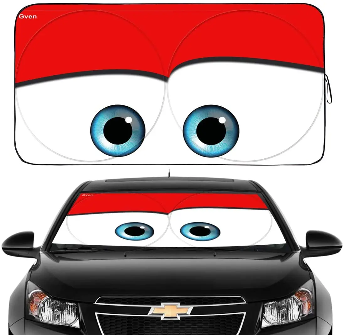 

Car sunshade Gven Windshield Shade, Car Sun Shade for Front Windshield Funny Car Eyes Sunshades Sun VisorSTYLE FOR CAR