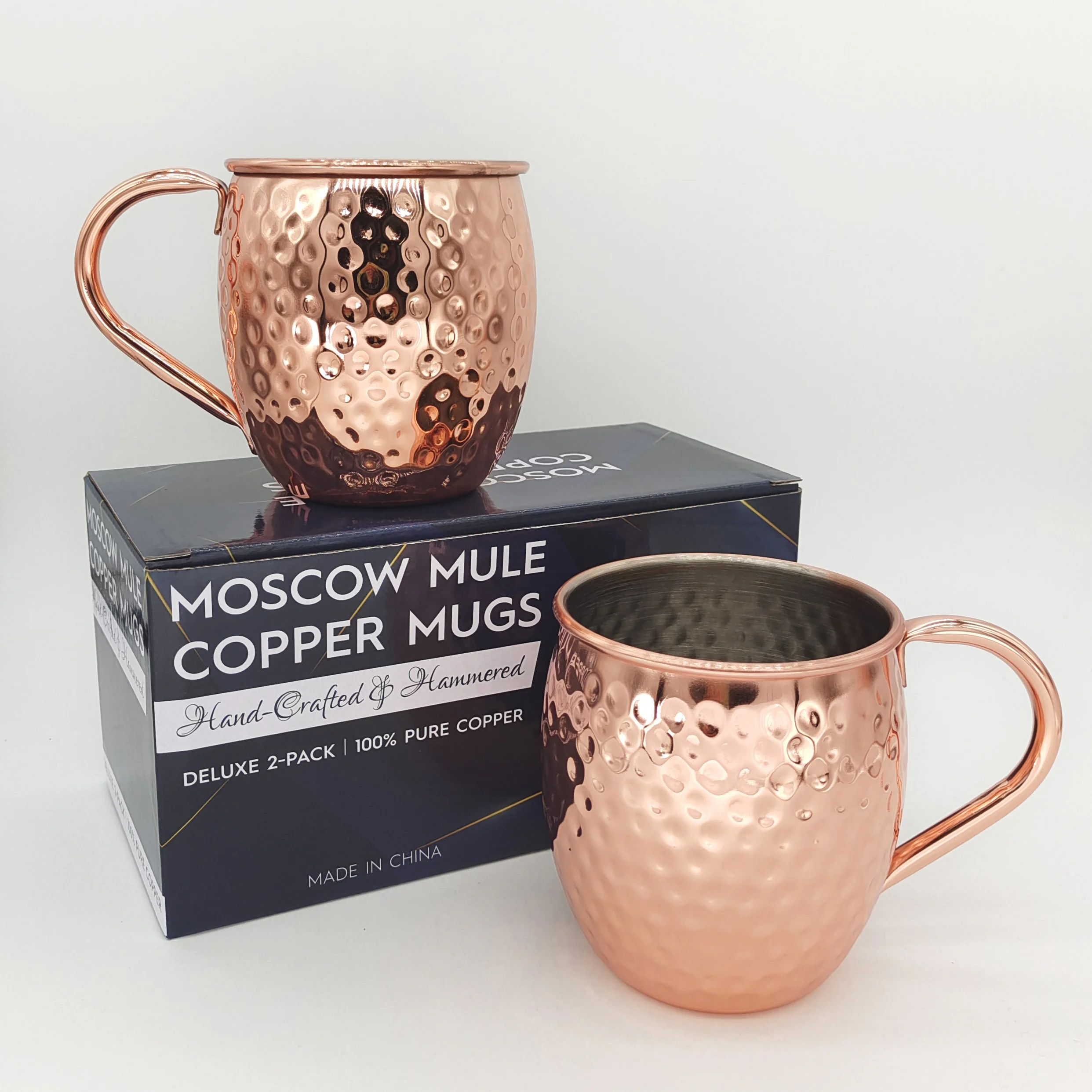 Vintage Barrel Hammered: 16oz Round Handle Moscow Mule Mug by Copper Mug Co.