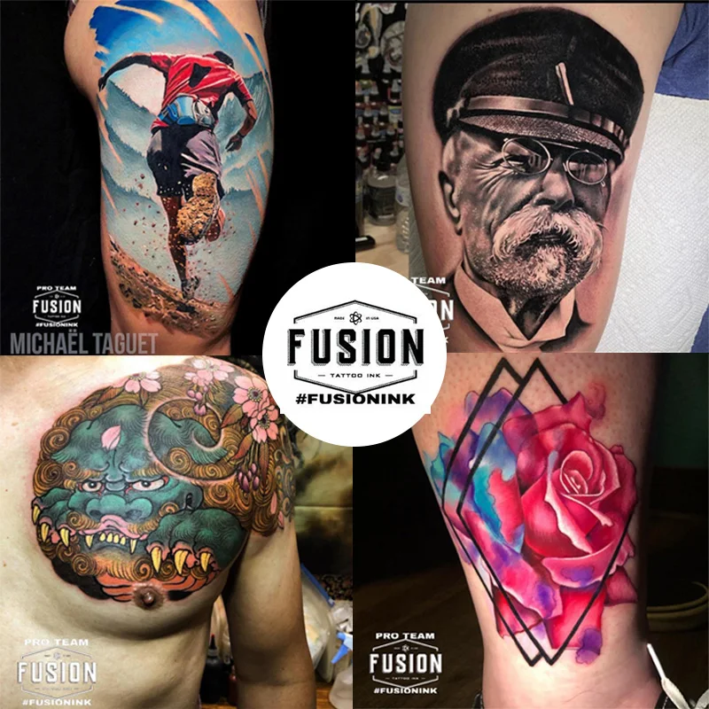 Fusion 16 Color Tattoo Ink Set Pigment Permanent Tattoo Ink Supplies 30ml Tinta