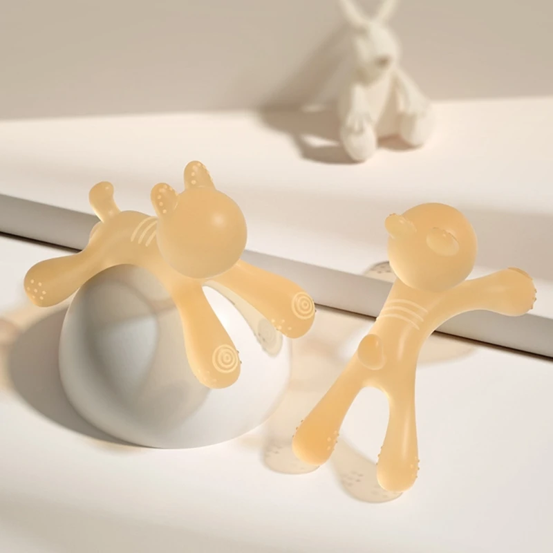 Silicone Baby Teether BPA Free Liquid Silicone Baby Chewing Toys Cartoon Shape Newborn Rodent Handhold Molar Teether Stuff