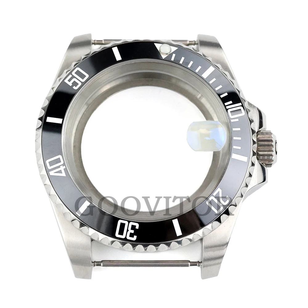 Silver 40mm Solid Stainless Steel Watch Case with Waterproof Brushed Oyster Bracelet