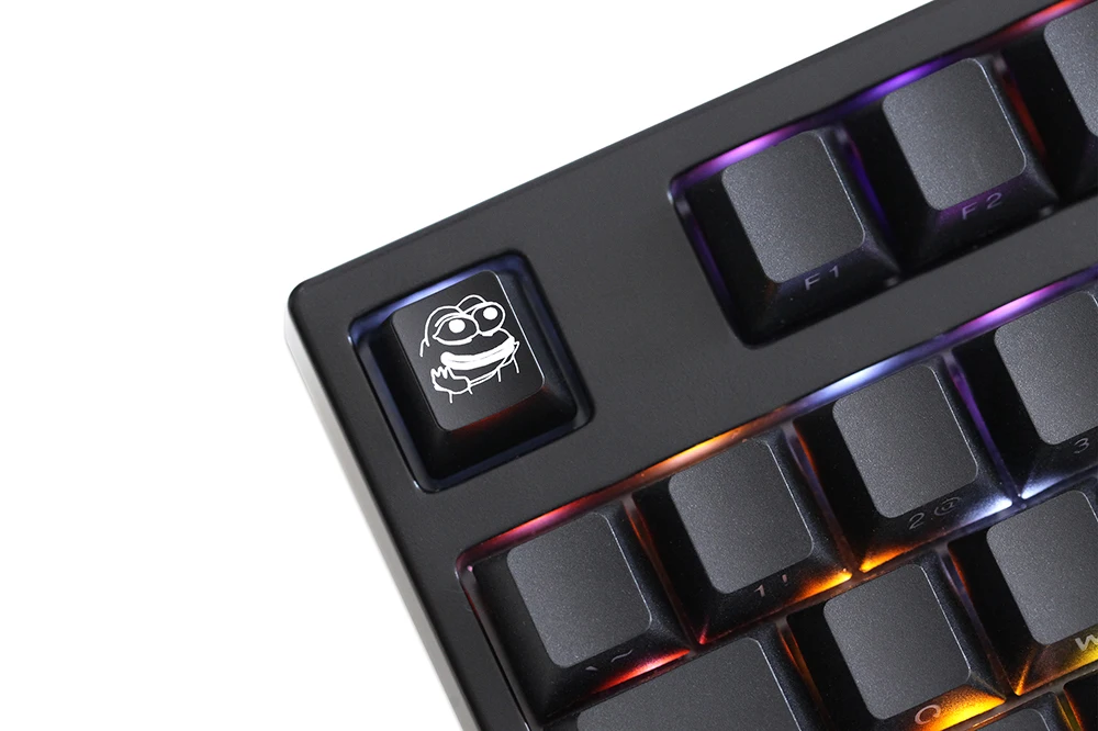 Abs Gravado Brilho Através de Keycaps Retroiluminado Preto Vermelho r1 Esc Sapo Triste Thx Meme Internet Trends Novidade - Imagem 5