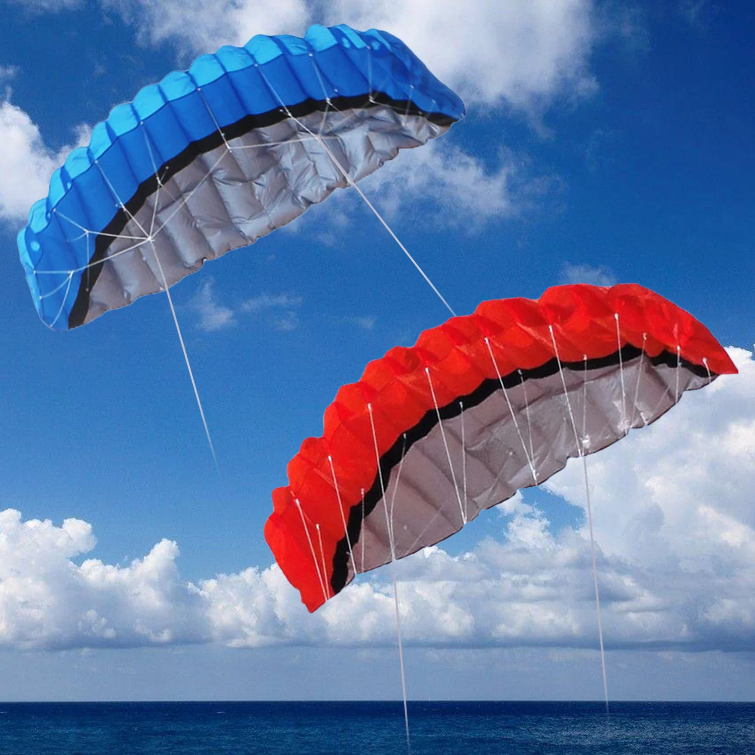 WANGCHAOLI Kite Large Dual Line Stunt Parafoil Kite Outdoor Sports Fun Toy with 30M Line Sports Beach Kite Flying Outdoor Toys 