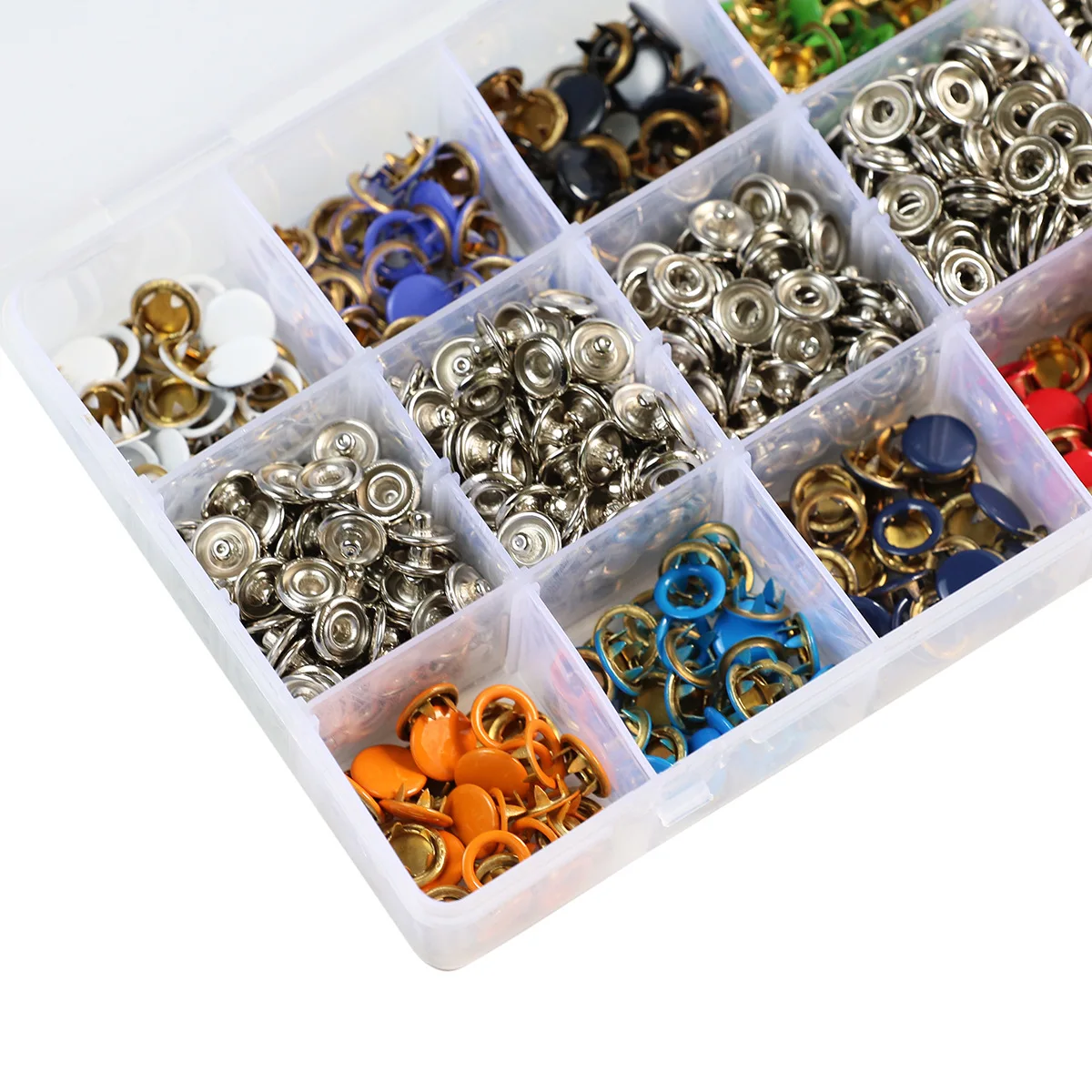 Plier Tool 100/200 Set 10 Color Metal Sewing Buttons Hollow/Solid Prong Press Studs Snap Fasteners for Installing Clothes Bags 2
