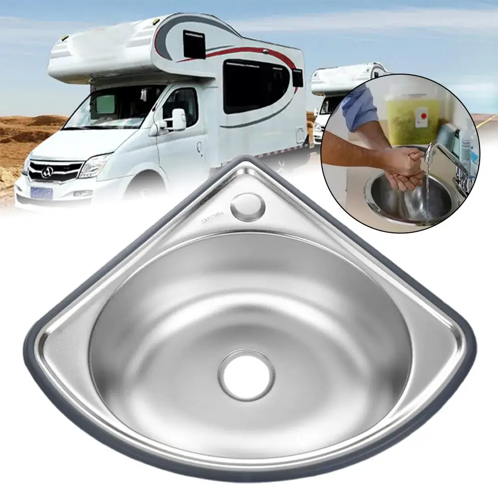 Rv Kitchen Sink Bathroom Basins Vegetable Motorhome Steel Bar Small Single Drop Bowl Corner Tub Y0l8 rv sink