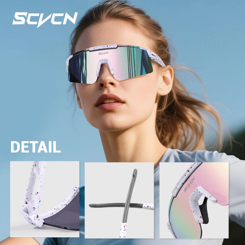 Cycling Sunglasses SCVCN New Men Bicycle Sunglasses Women Outdoor Cycling Glasses MTB Driving Bike Eyewear Sports Running Hiking UV400 Goggles