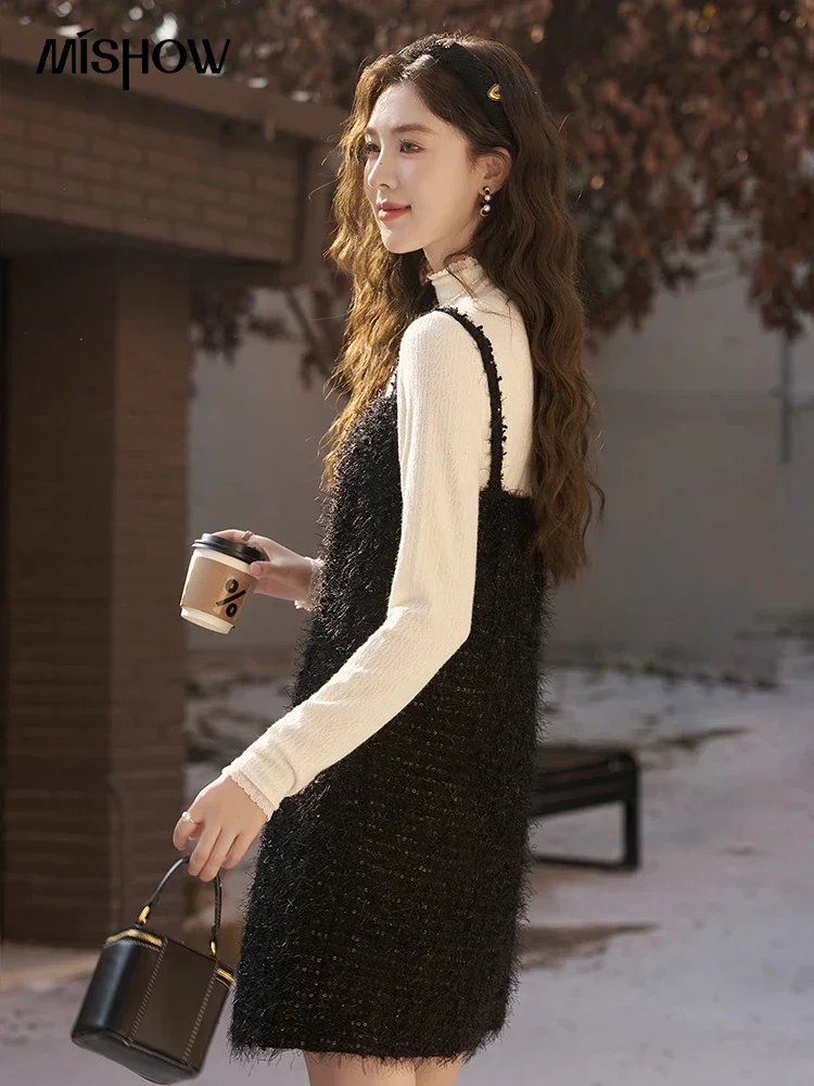 navy blue dress for baby girl How To Wear Spaghetti Strap Dresses In Winter main image 1