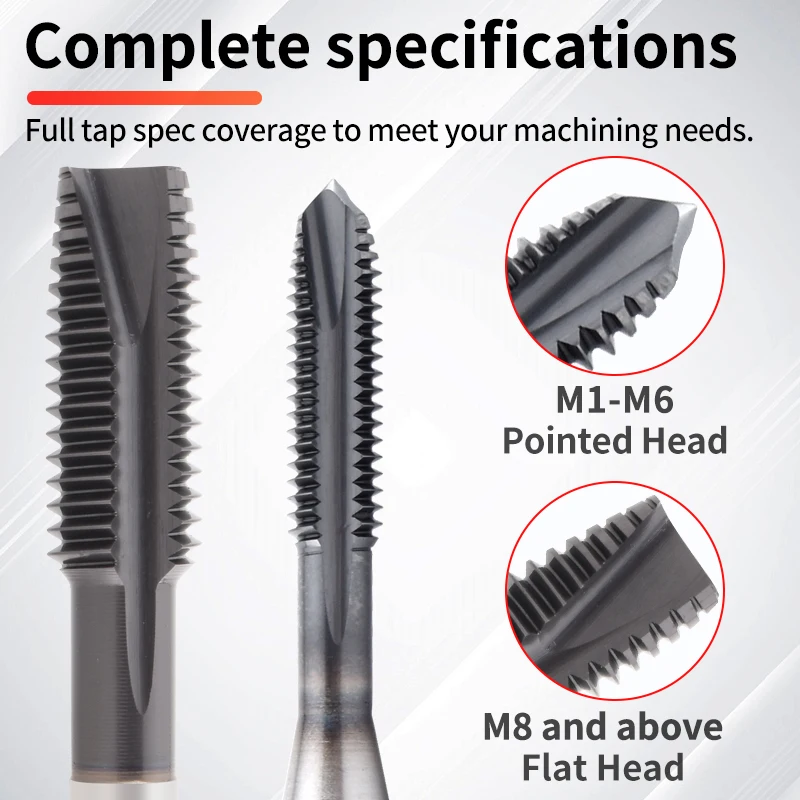 HSSE-PM JIS Standard Extended Spiral Pointed Tap 80L 100L M2 M3 M4 M5 M6 M8- M12 Machine Screw Threa
