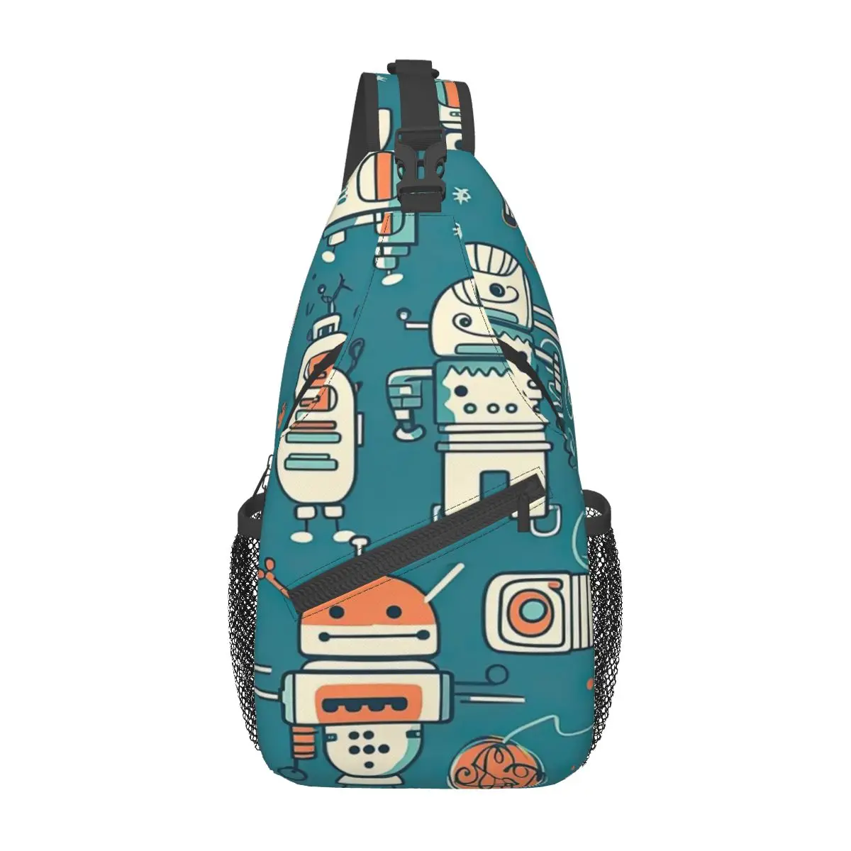 

Веселая нагрудная сумка с маленькими роботами, персонализированная портативная школьная нагрудная сумка через плечо, разные стили