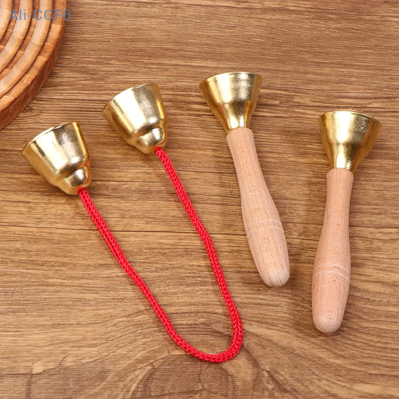Children Musical Instrument Toy Bells With Strings/Handles Montessori Orff Instrument Kindergarten Music Play Learning Toy 1Pair