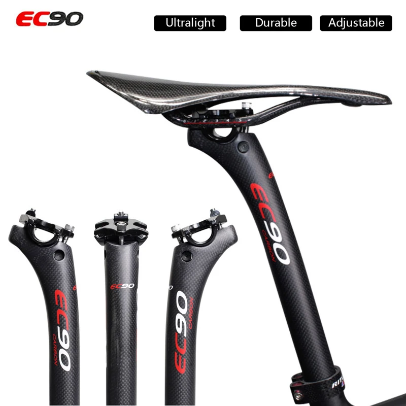 EC90 Carbon Fiber Seatpost MTB Bicycle Ultralight Seat Post 27.2/30.8