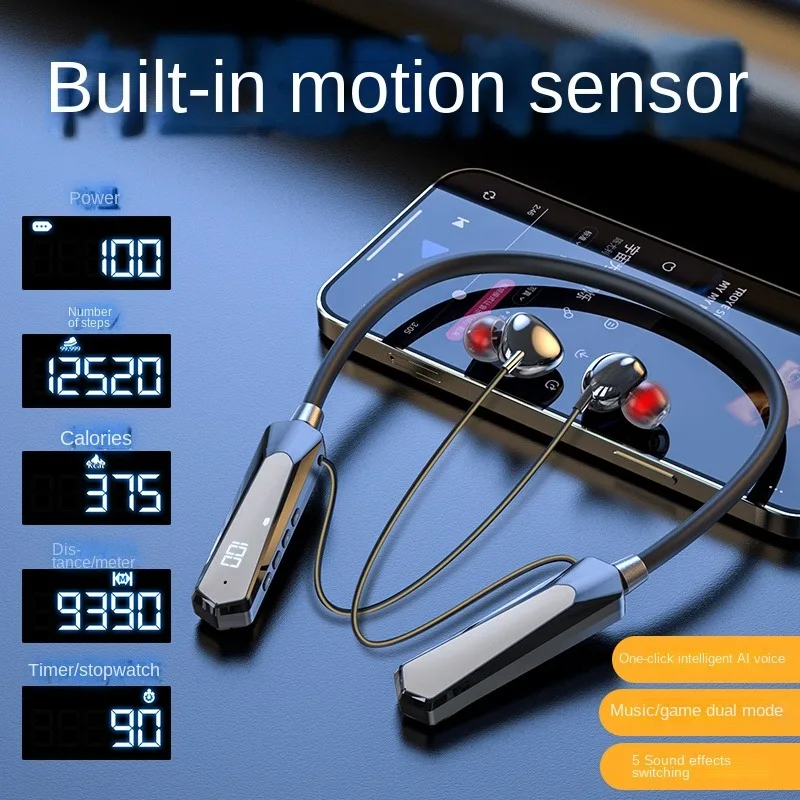 

YOVONINE 200Hours Wireless Bluetooth Earphone HiFi Bass Headphones Neckband Sport Headset Waterproof Earbuds Replaceable Battery