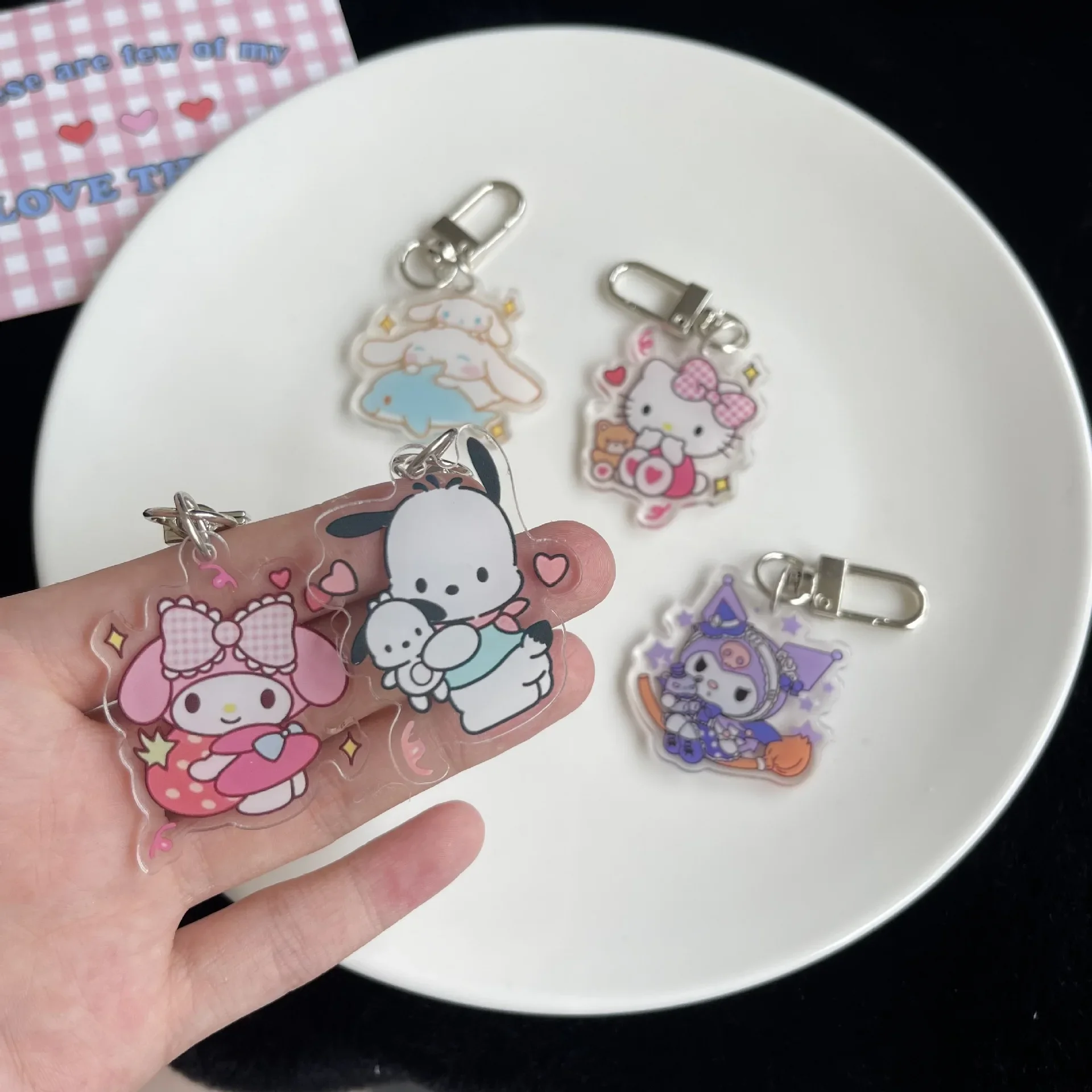 

Sanrios Cinnamoroll Kuromi Mymelody KT мультяшный брелок кавайная Аниме Кукла акриловая подвеска брелок для ключей аксессуары для рюкзака подарки