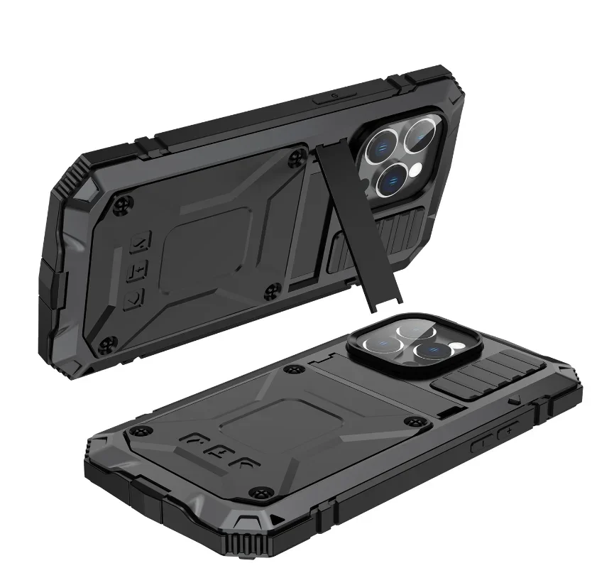 Sleek Luxury Rugged Armor 360° Shockproof Metal Phone Case Cover