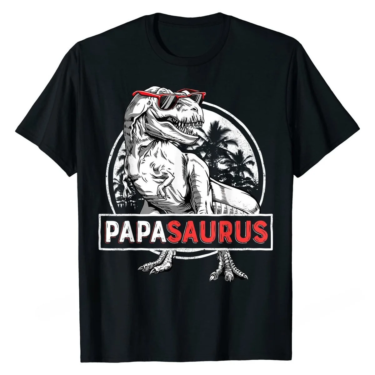 Фото Футболка Papasaurus, Мужская Классическая хлопковая Футболка с изображением динозавра Рекс, папы Saurus, мужские Топы И Футболки Crazy Faddish №1