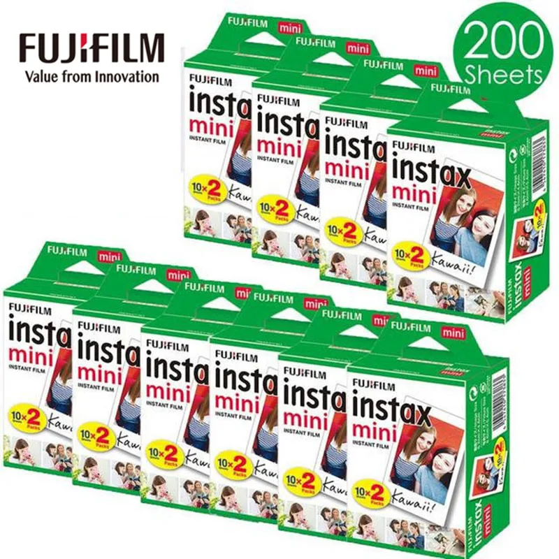 Fujifilm White Edge Photo Paper 10-200 fogli Fujifilm Instax Mini Film per Instax Mini 12/11/9/8 /90 fotocamera carta fotografica da 3 pollici