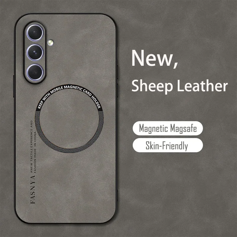 Luxurious Sheepskin Magnetic Leather Phone Case