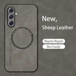 Luxurious Sheepskin Magnetic Leather Phone Case - Samsung A53 5G (Gray)