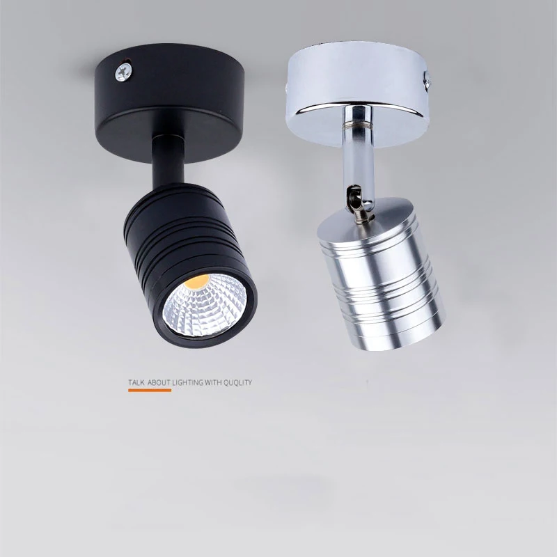 Led Spotlight 110v 220v 12v 3W Surface Mounted Cabinet Showcase Counter Jewelry Lamp Rotatable Angle Ceiling Mini