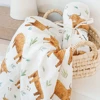New Print Soft Baby Bath Towel Swaddle Wrap Bamboo Cotton Digital Print Muslin Swaddle Blanket For New Year Gift 1